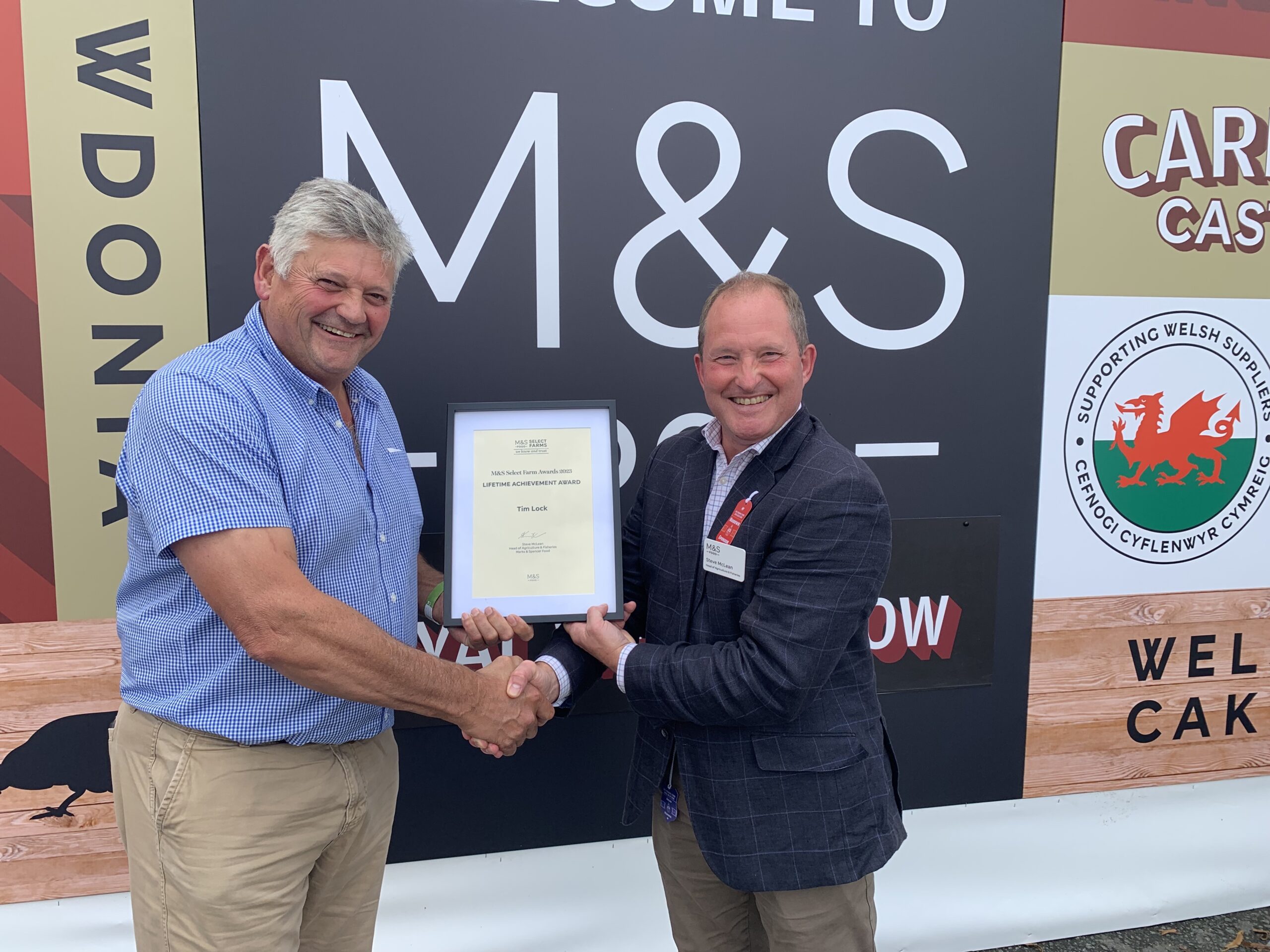 Award for Tim Lock, Red Tractor Dairy Chair, at the Royal Welsh Show  