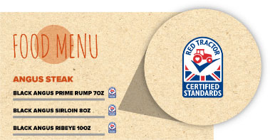 Example food menu