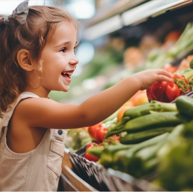 Little girl shopping