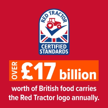 over 17 billion worth of british food carries the Red Tractor logo annually.