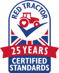 Red Tractor 25 years logo