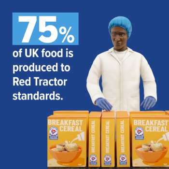 75% of uk food is produced to Red Tractoe standards