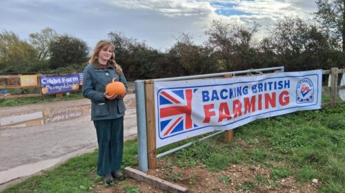 Picking pumpkins and flying the flag for British farming